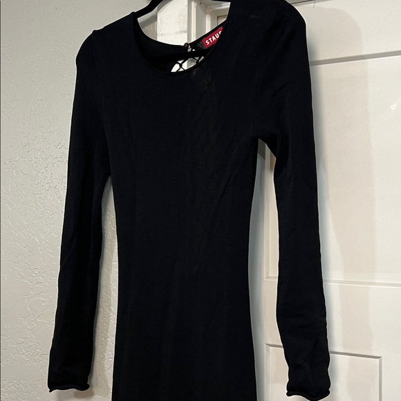 STAUD SUZEL BLACK KNIT LONG SLEEVE MAXI DRESS SMALL - Picture 3 of 14